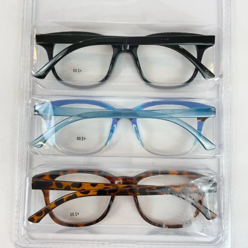 Jessica Simpson +2.00 Reading Glasses Tortoise Blue Black
